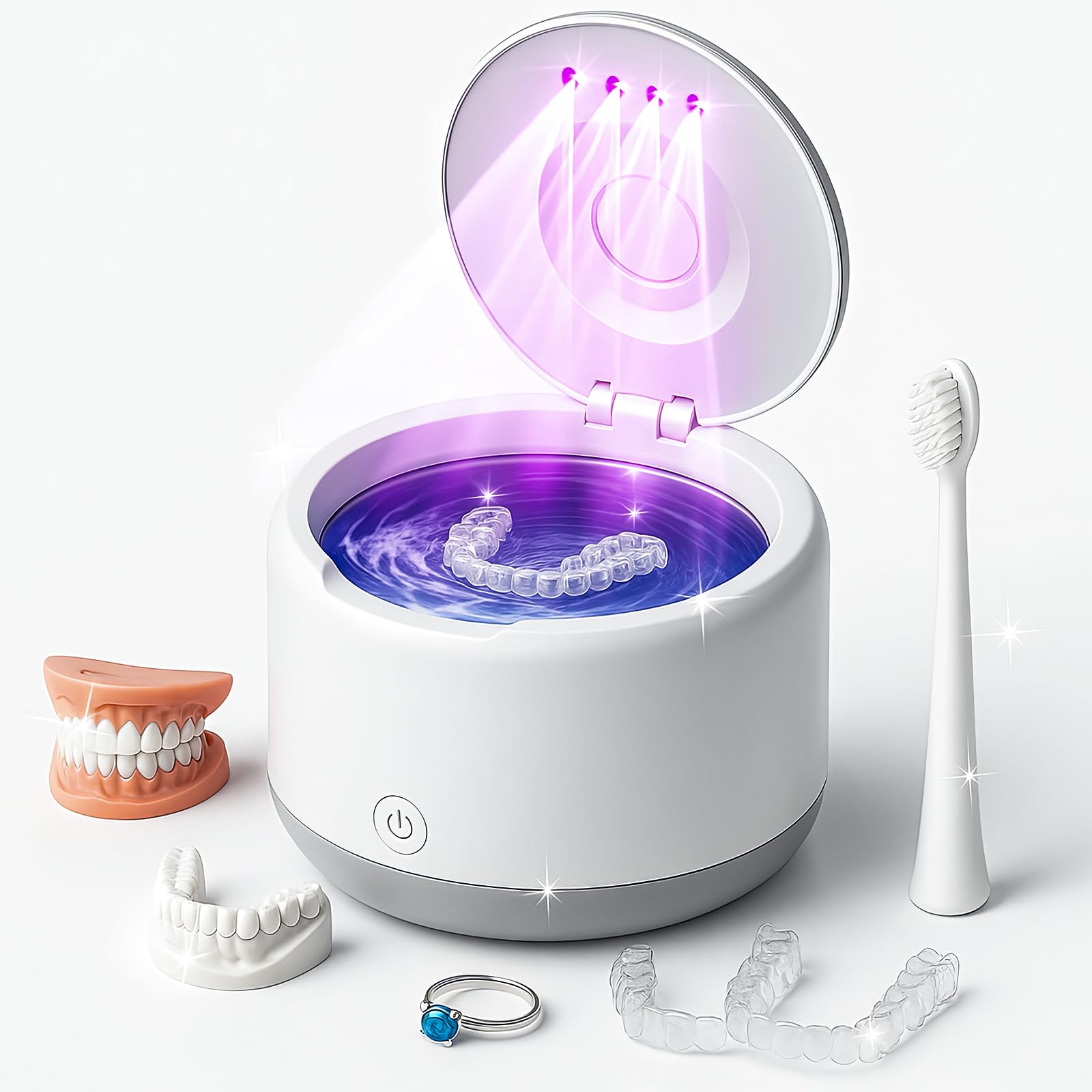 Myelysse Ultrasonic Retainer Cleaner device on countertop