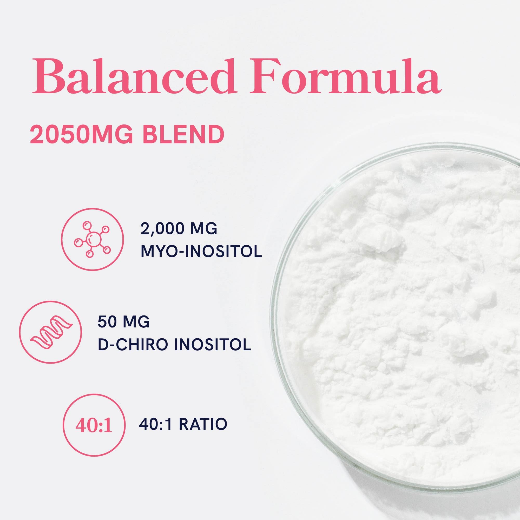 Serving with Myo-Inositol 2000mg and D-Chiro Inositol 50mg per serving