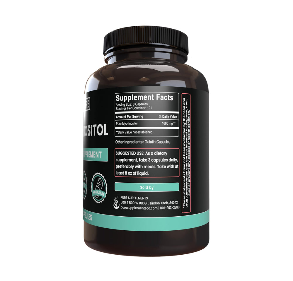 Myo-Inositol capsules bottle labeled Pure Original Ingredients