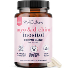 Bottle of Myo-Inositol and D-Chiro Inositol supplement for women