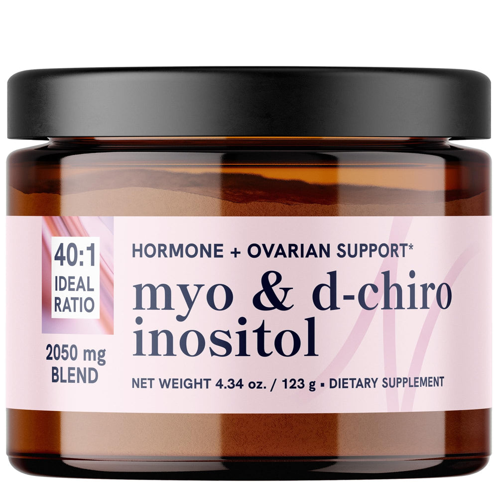 Container of Myo-Inositol & D-Chiro Inositol powder with 60 servings