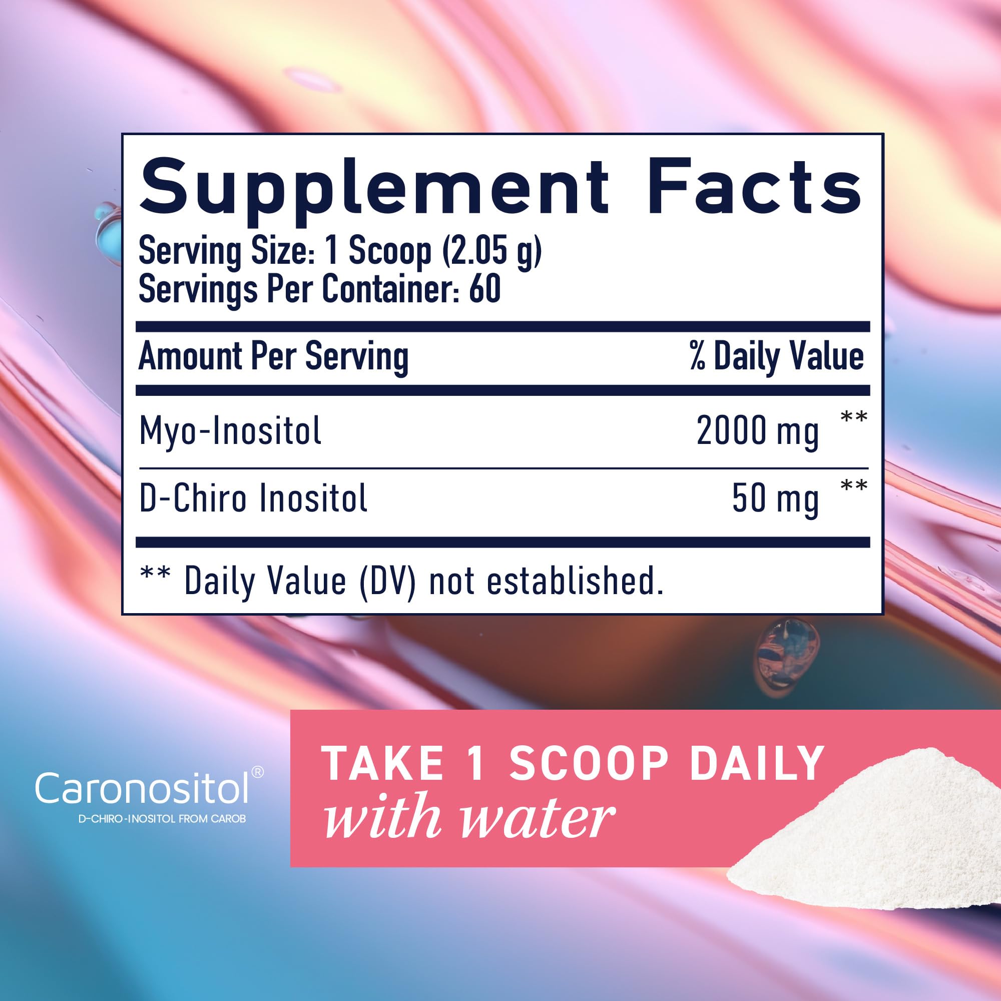 Label indicating gluten-free, non-GMO, soy-free, with third-party testing