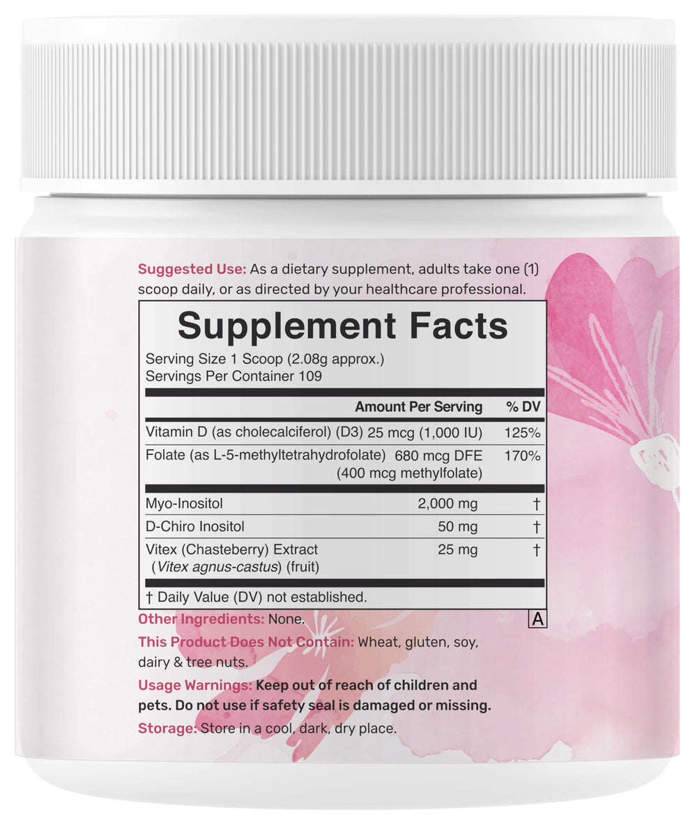 Vitex Berry extract displayed with other ingredients