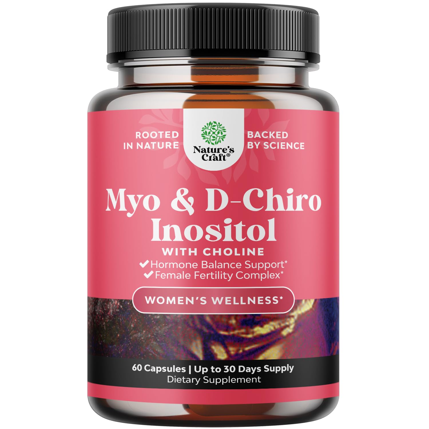 Myo-Inositol & D-Chiro Inositol supplement bottle - 60 capsules