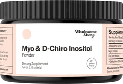 Myo-Inositol and D-Chiro Inositol powder for women in container