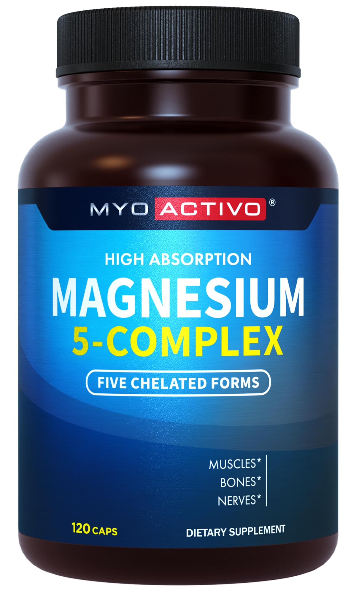 MyoActivo 5-in-1 Magnesium Complex bottle and capsules