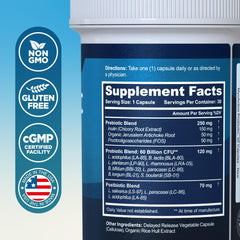 Side view of MyoActivo 60 Billion CFU Probiotic bottle