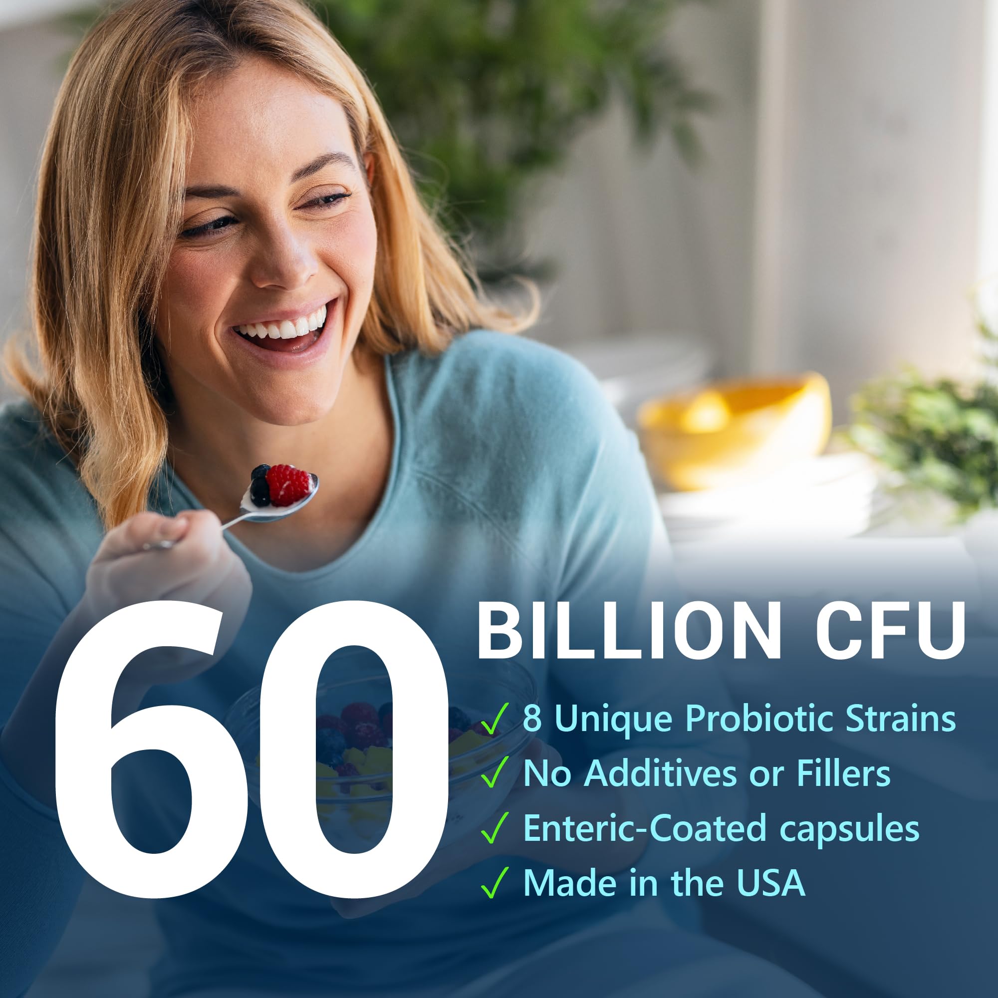 Illustration of 8 probiotic strains included in MyoActivo