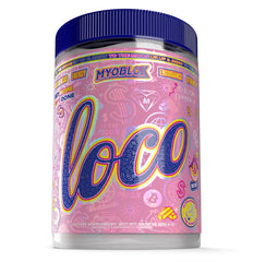 MyoBlox LOCO bottle closeup highlighting a ready for training energy boost