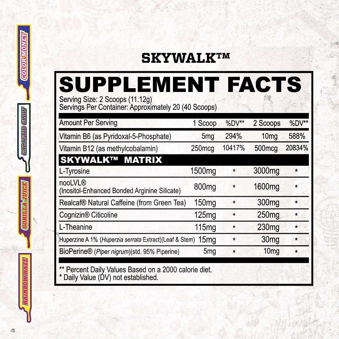 MyoBlox Skywalk bottle label highlights premium nootropic blend for cognitive support.