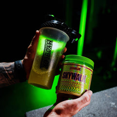 MyoBlox Skywalk capsules closeup shows key ingredients for neurotransmitter support.