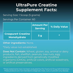 Creapure purity seal and creatine powder close-up