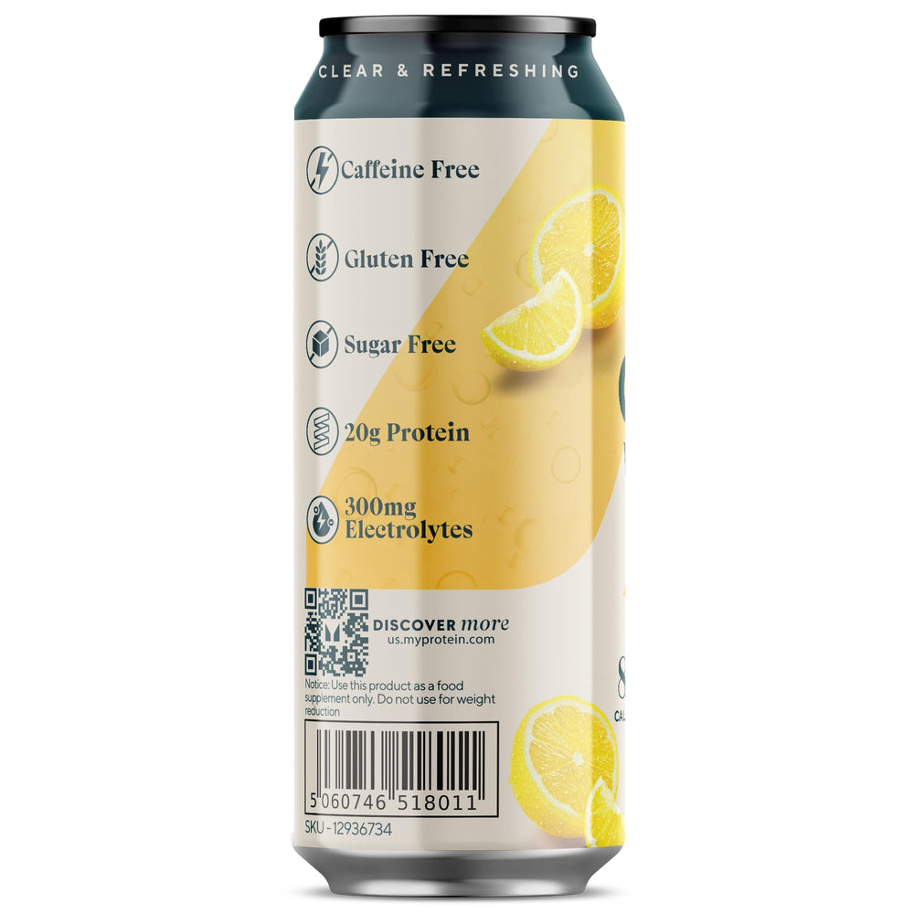Post-workout moment with Myprotein Clear Whey Isolate Lemonade recovery drink.