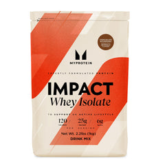 Myprotein Impact Whey Protein Isolate tub close-up with scoop for quick protein fueling.