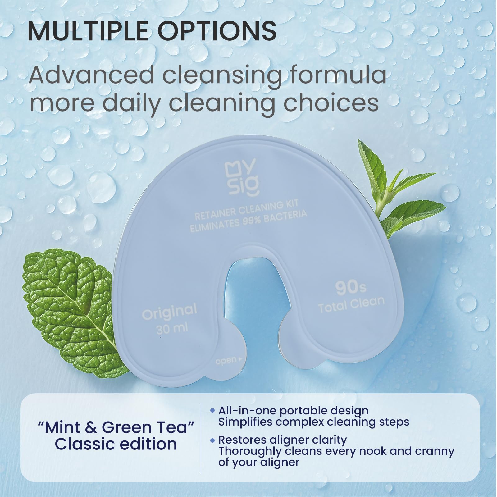Deep odor control for denture and retainer care