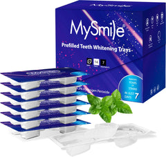 MySmile 7 Treatments Prefilled Teeth Whitening Trays Kit - upper and lower trays