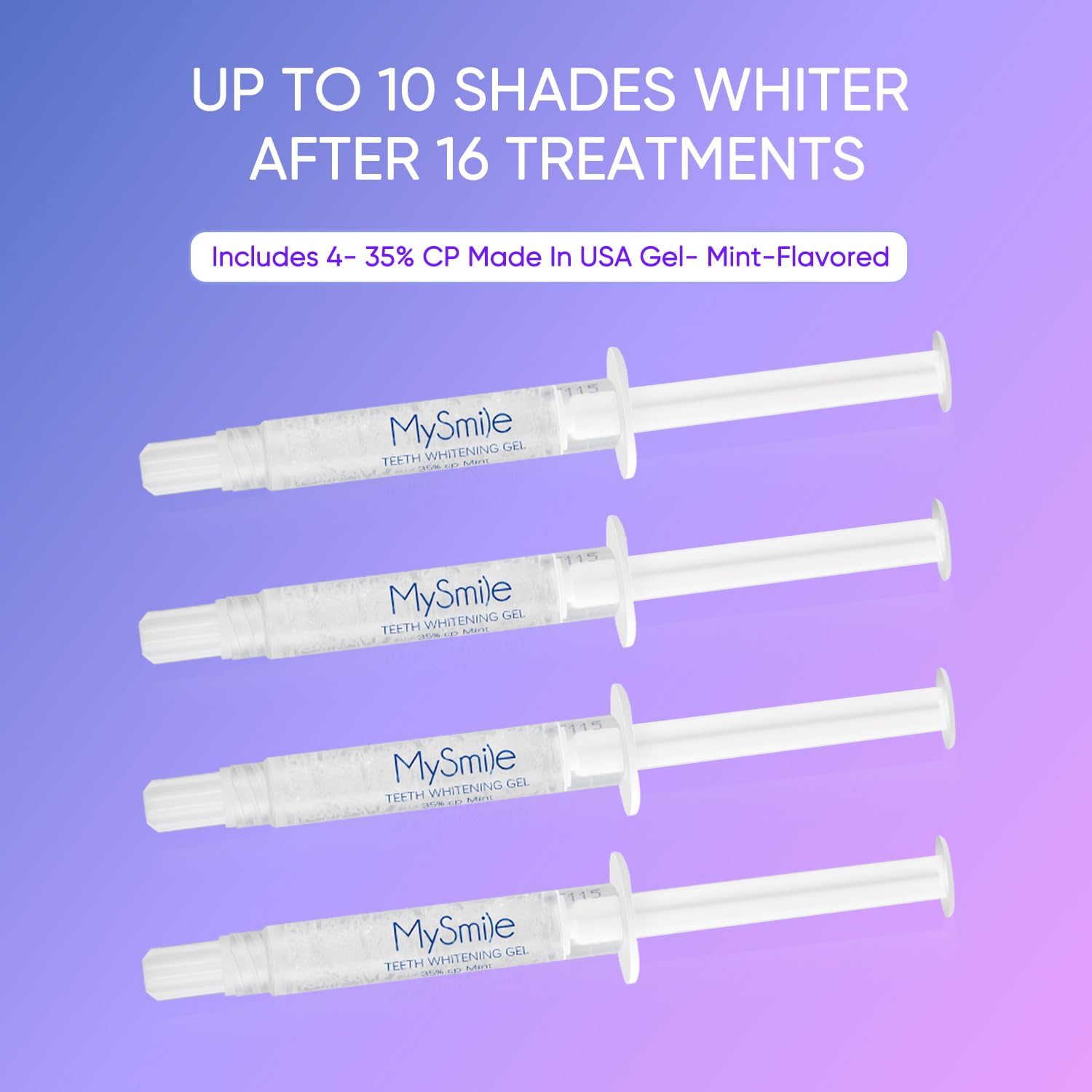 Whitening gel syringes and kit components