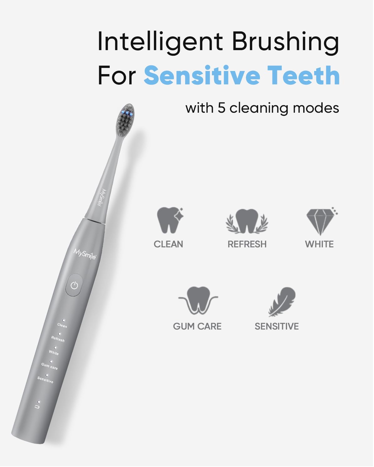 Five brushing modes offered by MySmile DY156 toothbrush