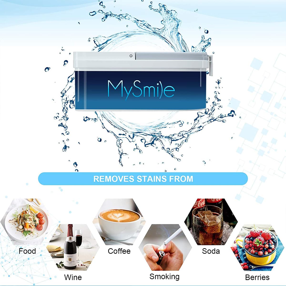 MySmile DY156 whitening powder packaging with mint flavor