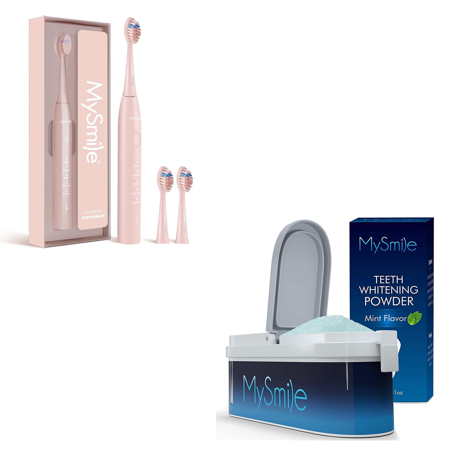 MySmile DY156 pink electric toothbrush front view