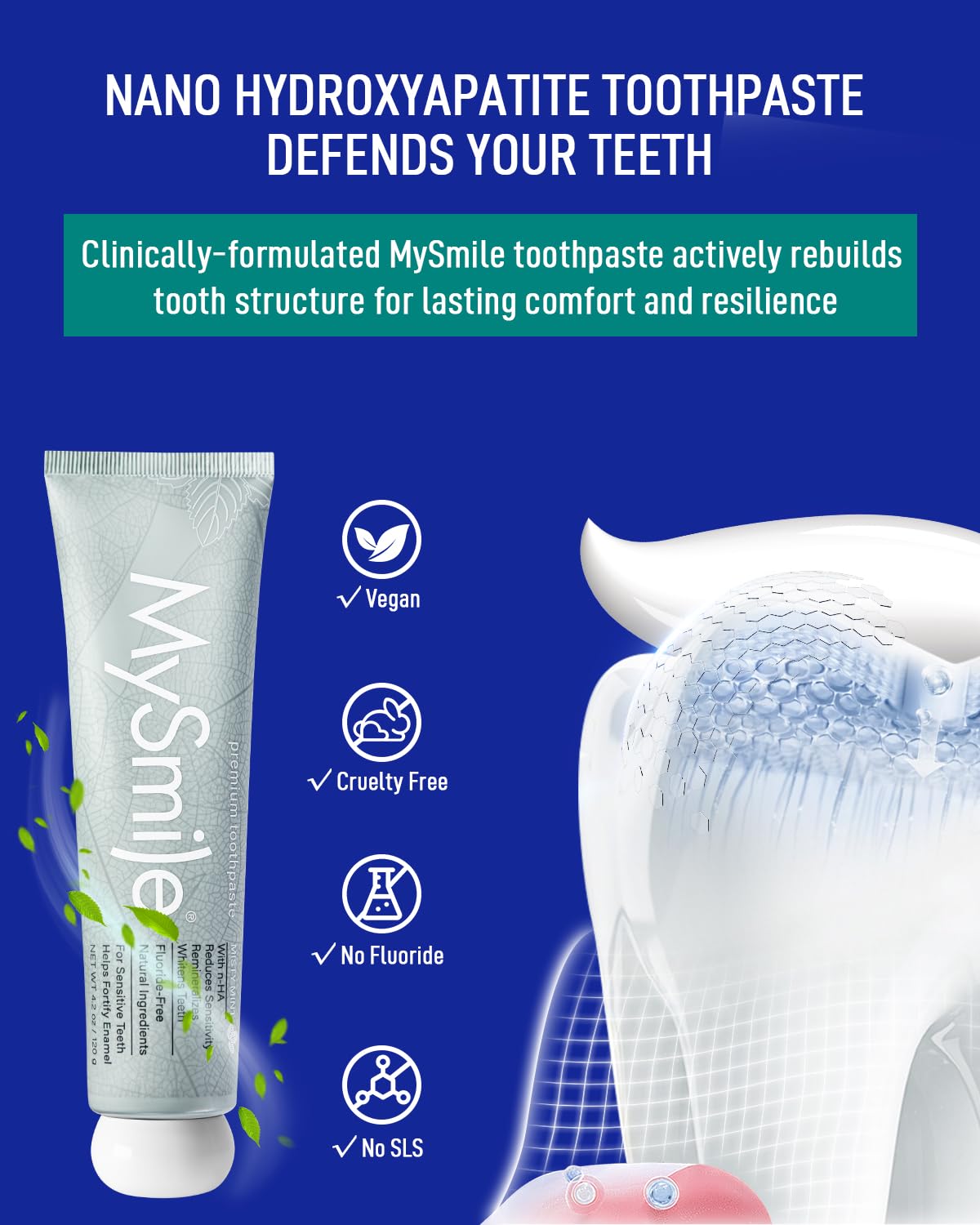 Fluoride-free Nano Hydroxyapatite toothpaste for enamel remineralization