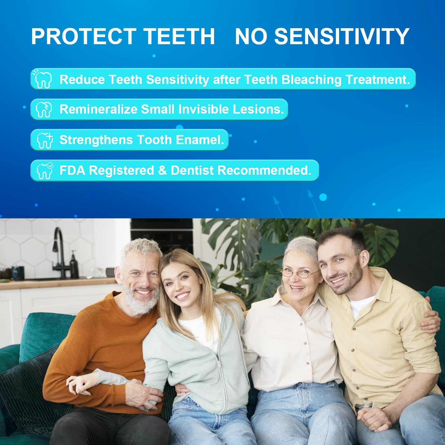 Teeth tray filled with remineralization gel