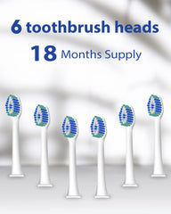 MySmile 6-pack replacement heads laid out together