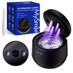 MySmile ultrasonic retainer cleaner front view in black
