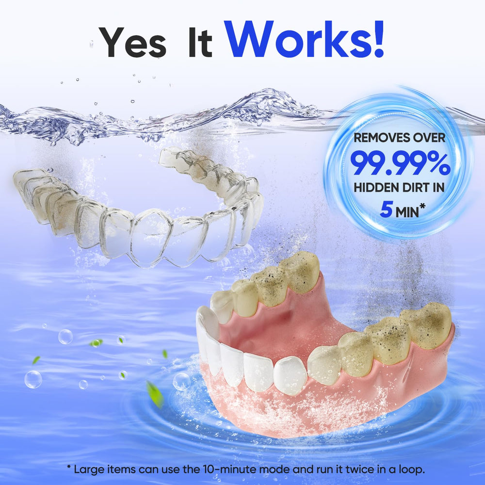 Top view showing the digital display on the MySmile cleaner