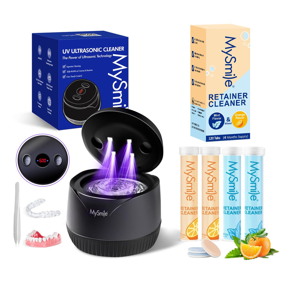 MySmile ultrasonic retainer cleaner black 45kHz with 200ml pod