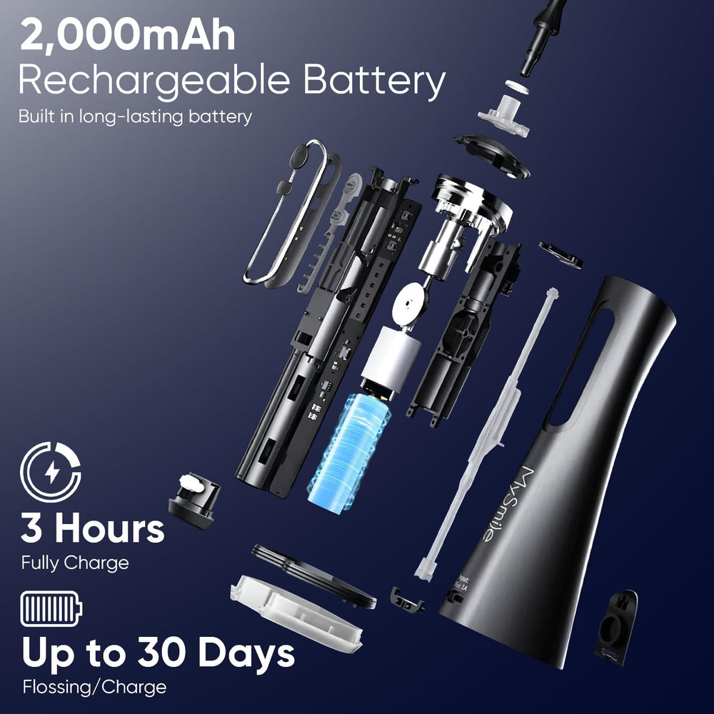 MySmile LP211 cordless water flosser Midnight Black – side view