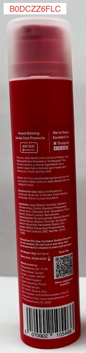 IndyBest award badge on MySweetSmile packaging