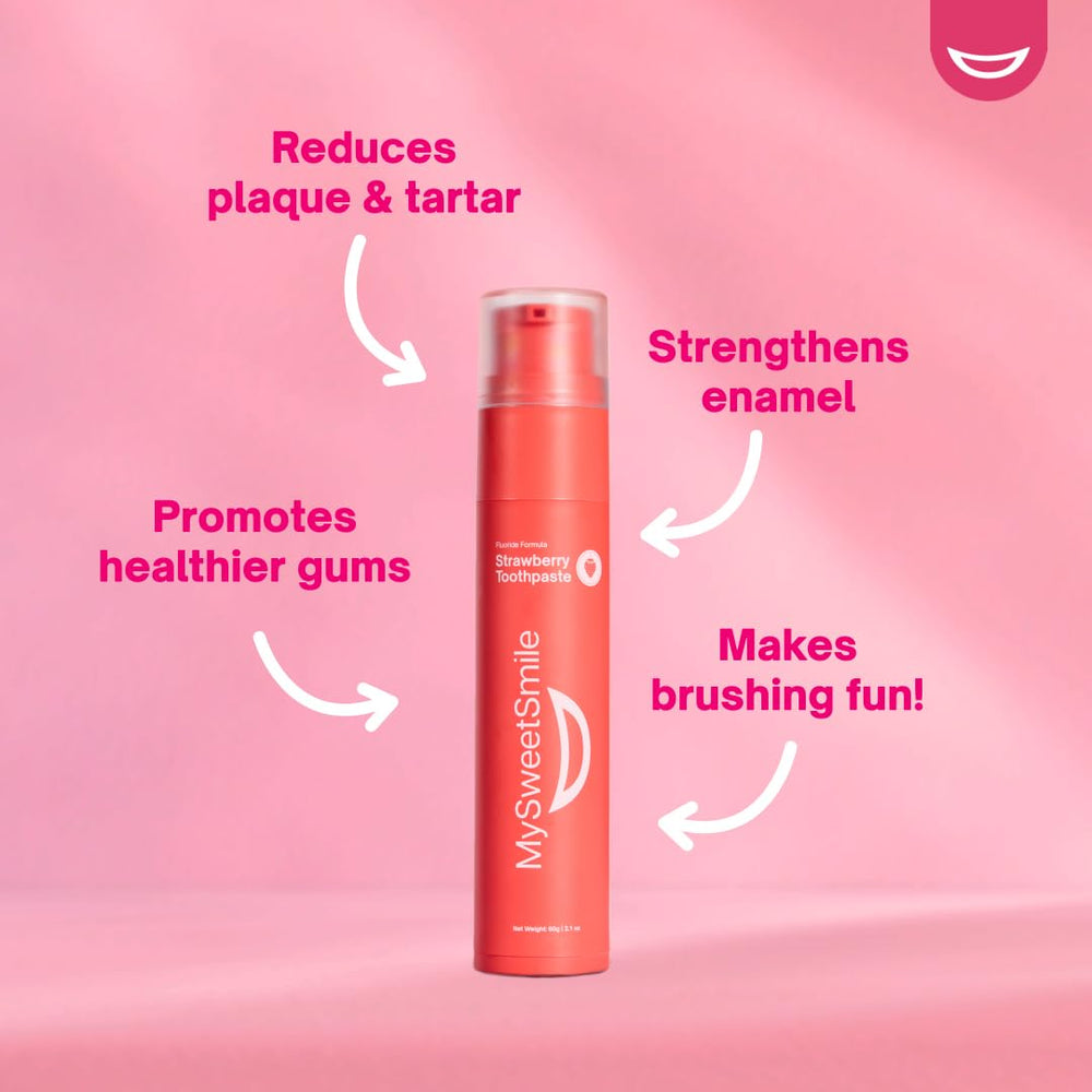 Graphic illustrating tartar control and deep clean with MySweetSmile toothpaste