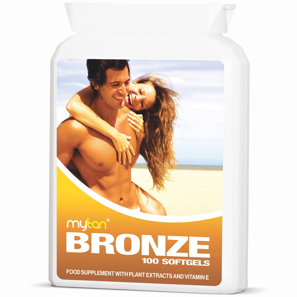 MyTan Bronze Tanning Pills bottle on white background