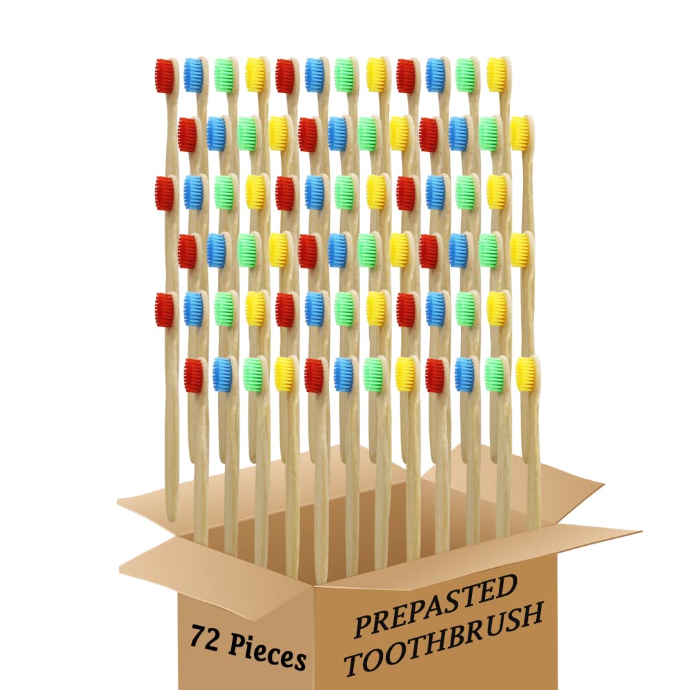 N-amboo Bamboo Toothbrush with biodegradable handle and prepasted disposable soft bristles