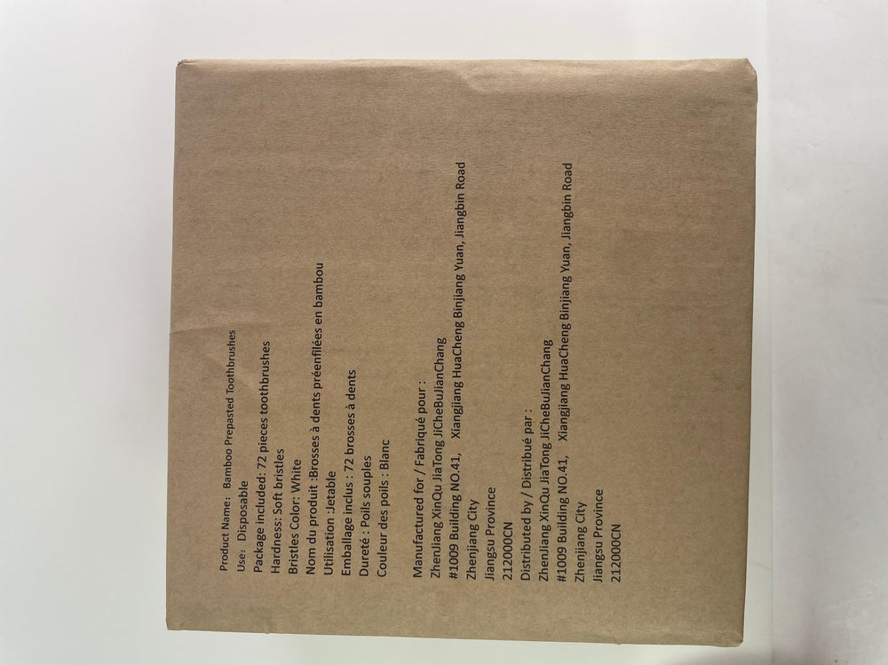 Eco-friendly packaging: toothbrush packed in a paper bag