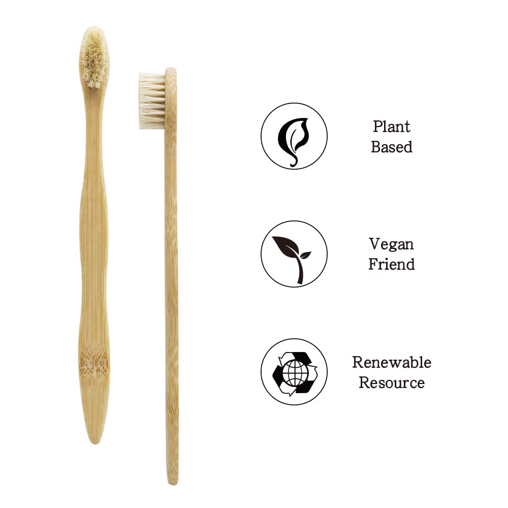 Close-up of biodegradable bamboo handle and boar bristles