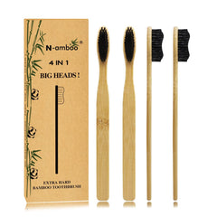 N-amboo Super Hard Bamboo Toothbrush with large brush head and hard bristles