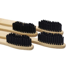 Close-up of durable bamboo handle on N-amboo toothbrush