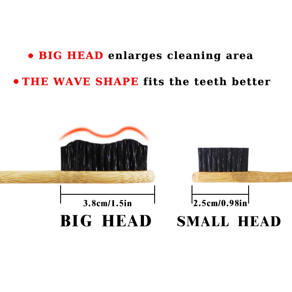 Pack of 4 eco-friendly N-amboo bamboo toothbrushes