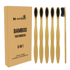 N-amboo hard bamboo toothbrush front view