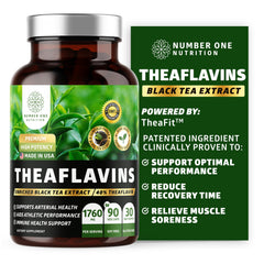 N1 Nutrition Premium Theaflavins Black Tea Extract bottle with 90 vegan capsules