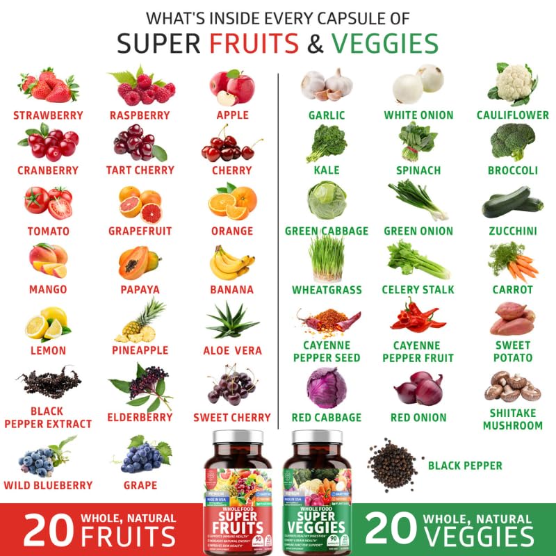 Close-up of N1N fruits and vegetables ingredients