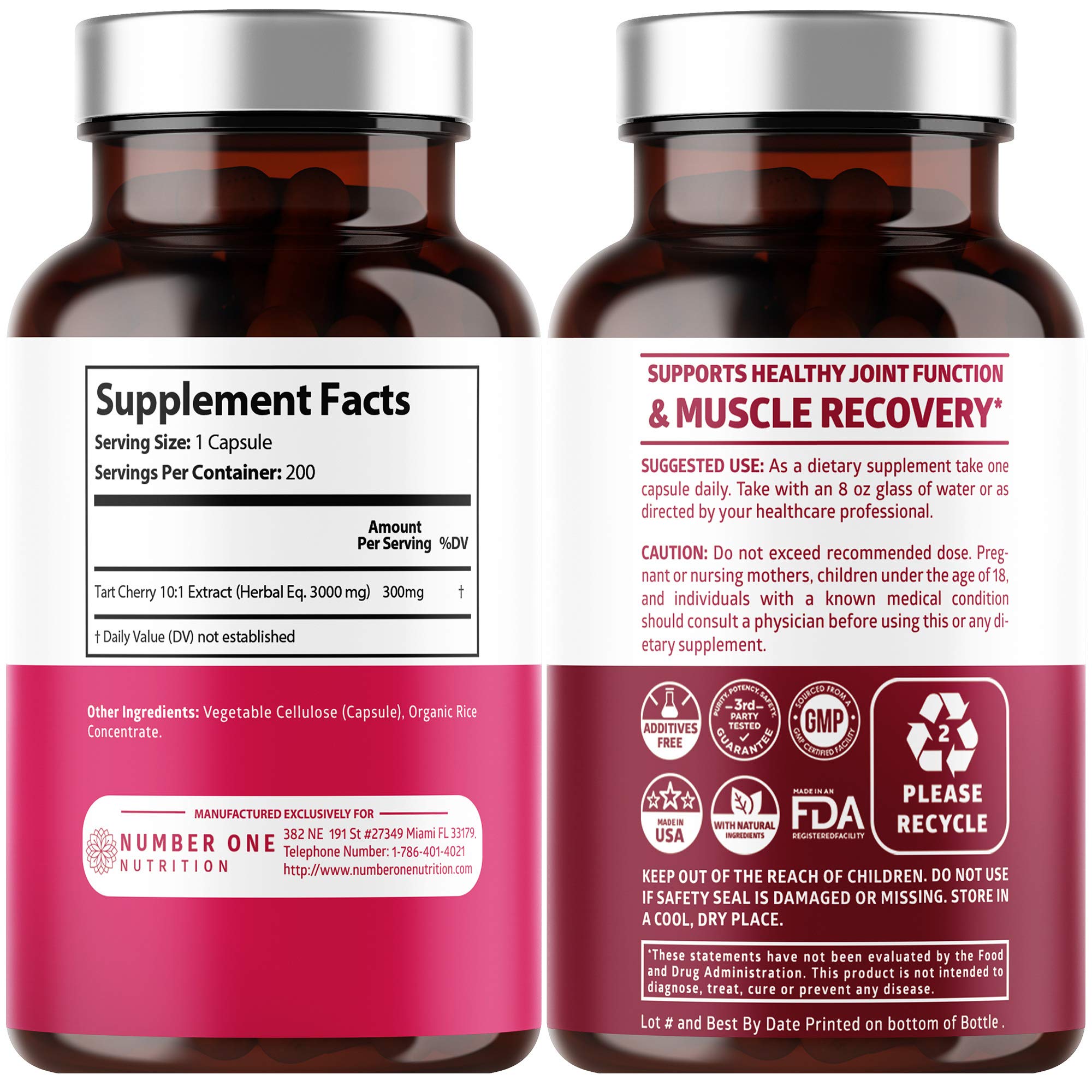 Montmorency tart cherry extract in veggie capsules