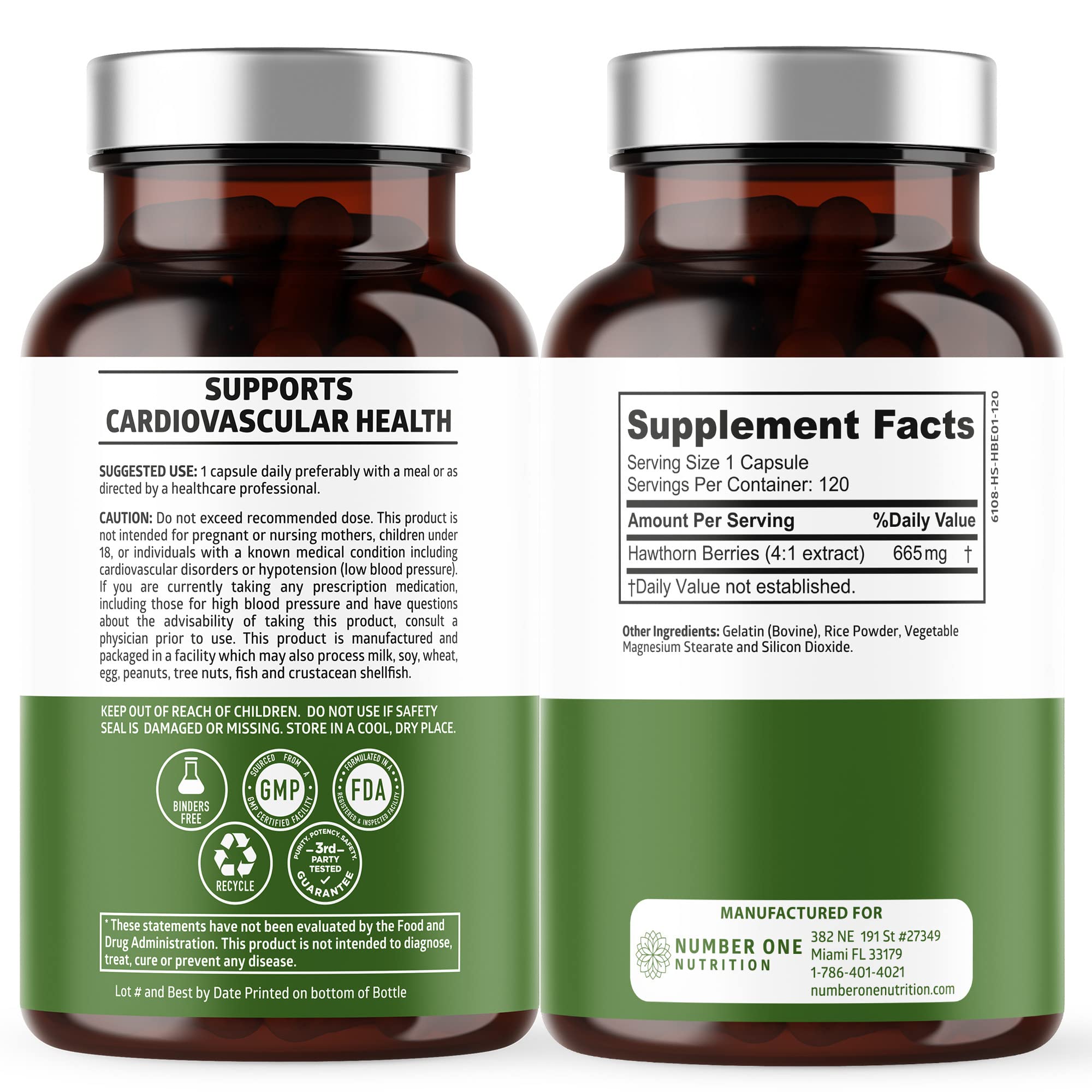 N1N Hawthorn Berry Capsules bottle and packaging