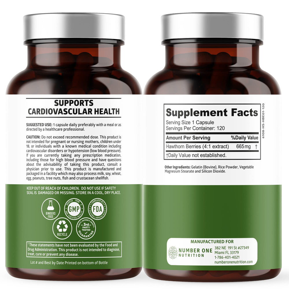 N1N Hawthorn Berry Capsules bottle and packaging
