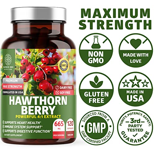 N1N Hawthorn Berry Capsules bottle with product information