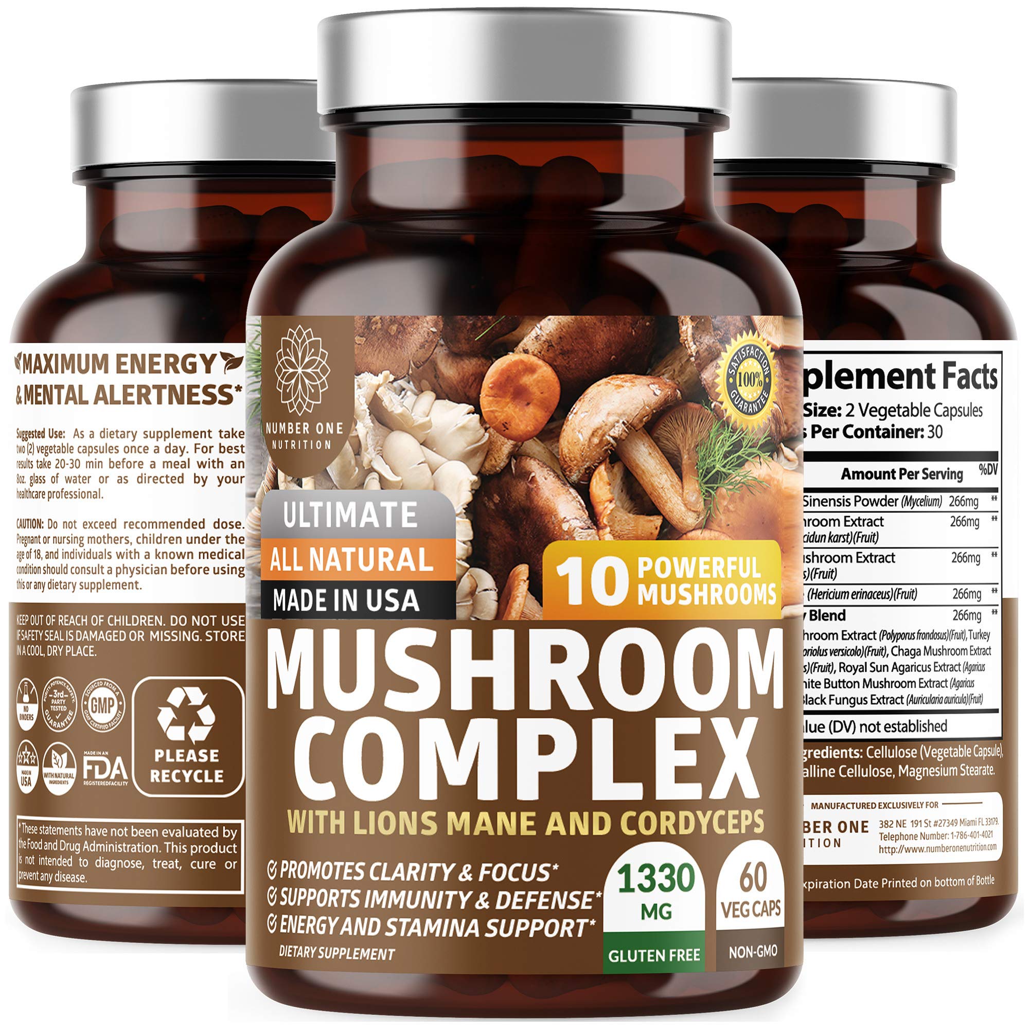N1N Premium Mushroom Complex bottle with label