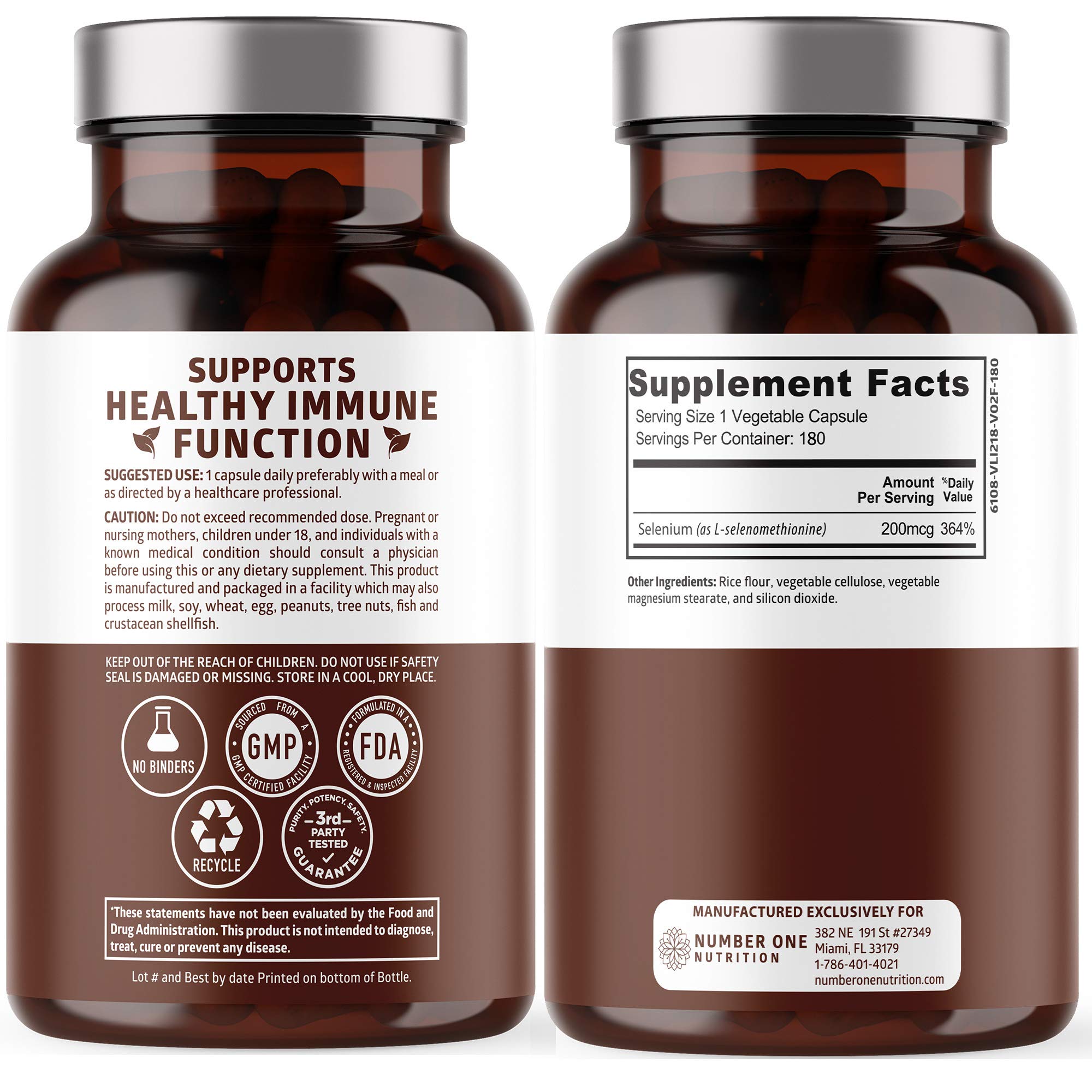 Close-up of N1N Selenium capsules