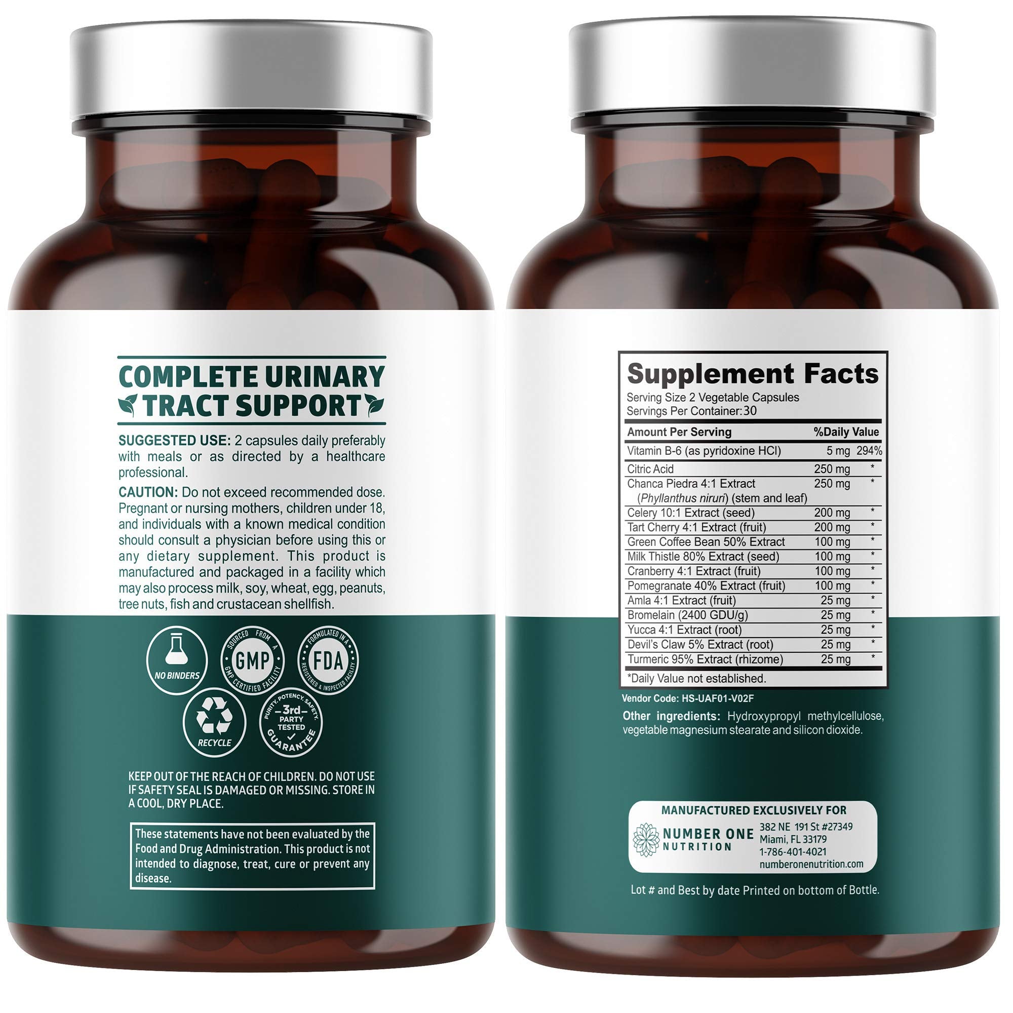 Highlighted ingredients of N1N Uric Acid Supplement: Tart Cherry, Milk Thistle, Cranberry, Celery